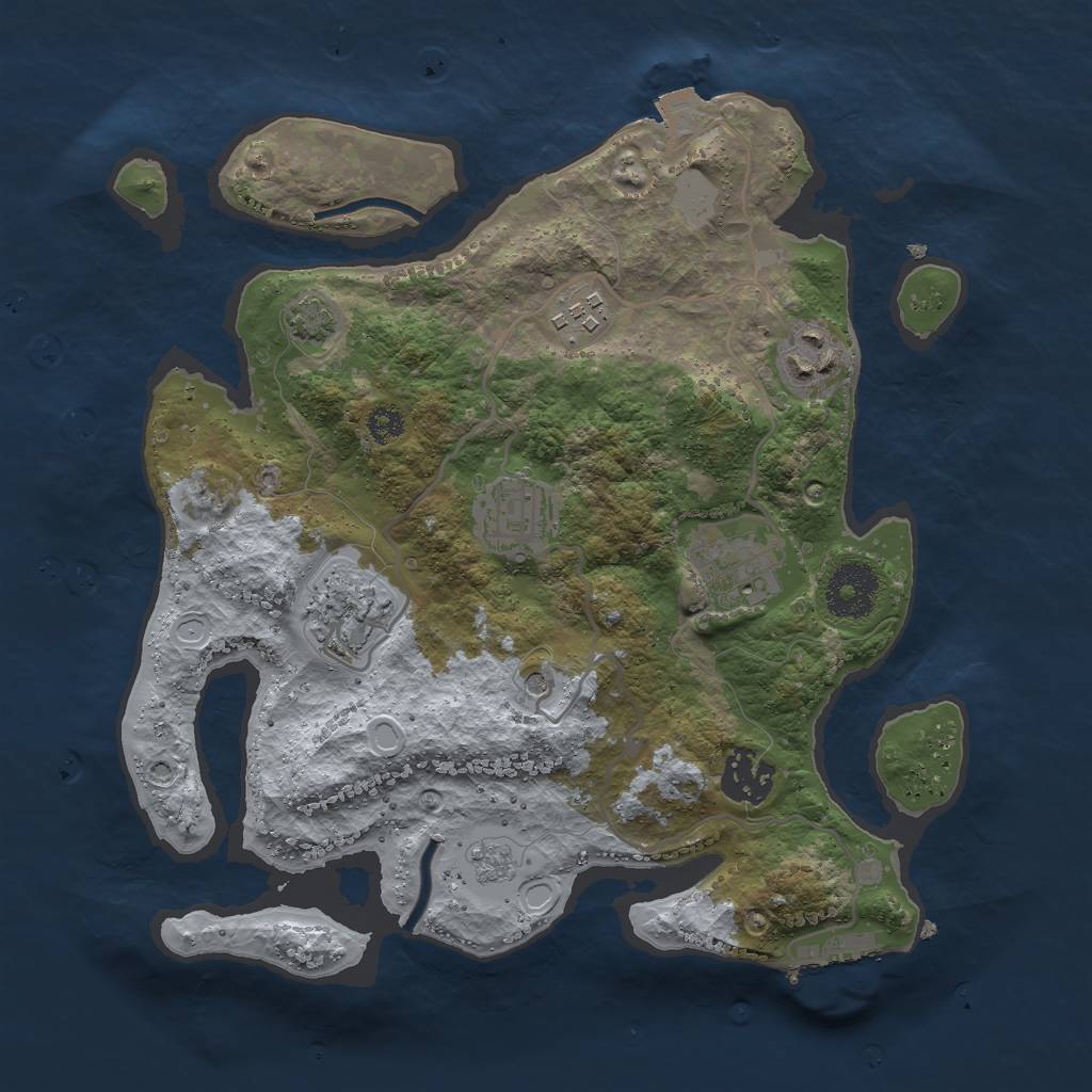 Rust Map: Procedural Map, Size: 3000, Seed: 5675972, 13 Monuments