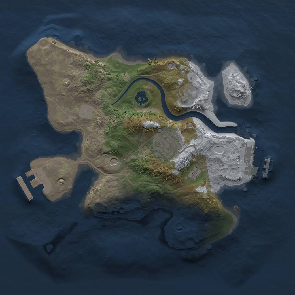 Rust Map: Procedural Map, Size: 2300, Seed: 1525184925, 5 Monuments