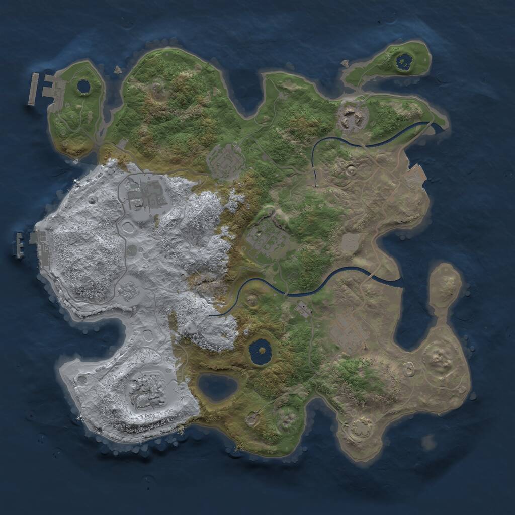 Rust Map: Procedural Map, Size: 3200, Seed: 37830065, 11 Monuments