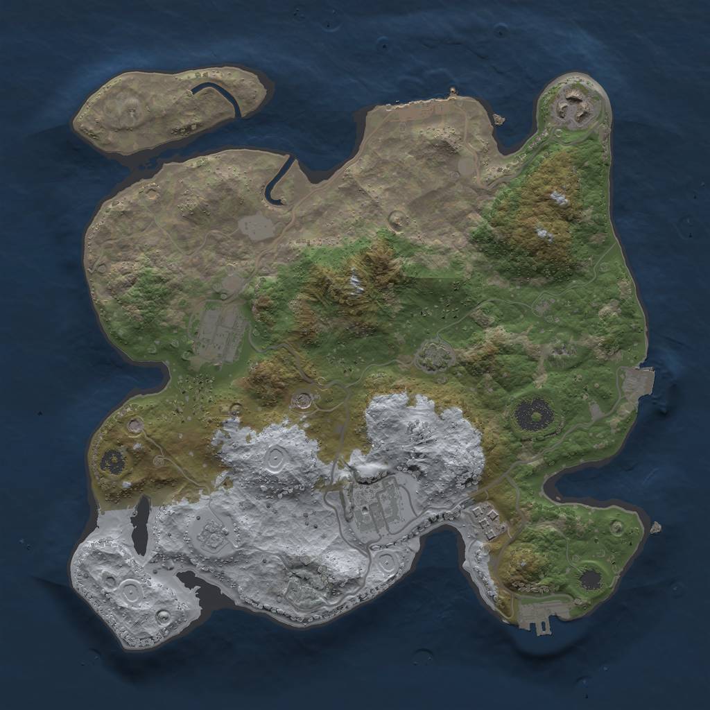 Rust Map: Procedural Map, Size: 3000, Seed: 403708227, 12 Monuments