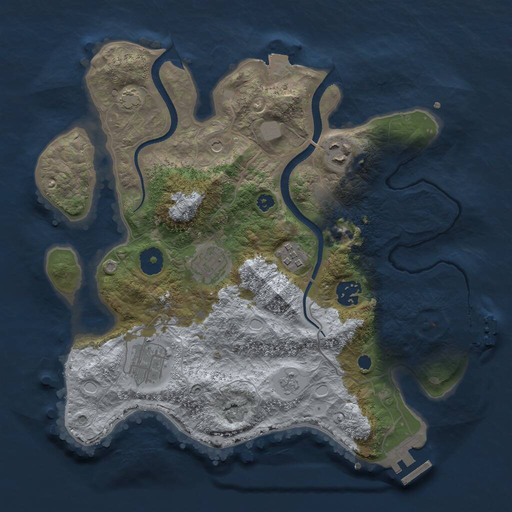 Rust Map: Procedural Map, Size: 3000, Seed: 1501462732, 11 Monuments
