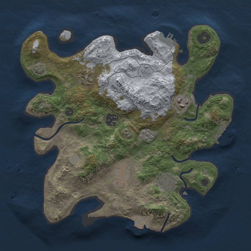 Rust Map: Procedural Map, Size: 3000, Seed: 8643, 13 Monuments