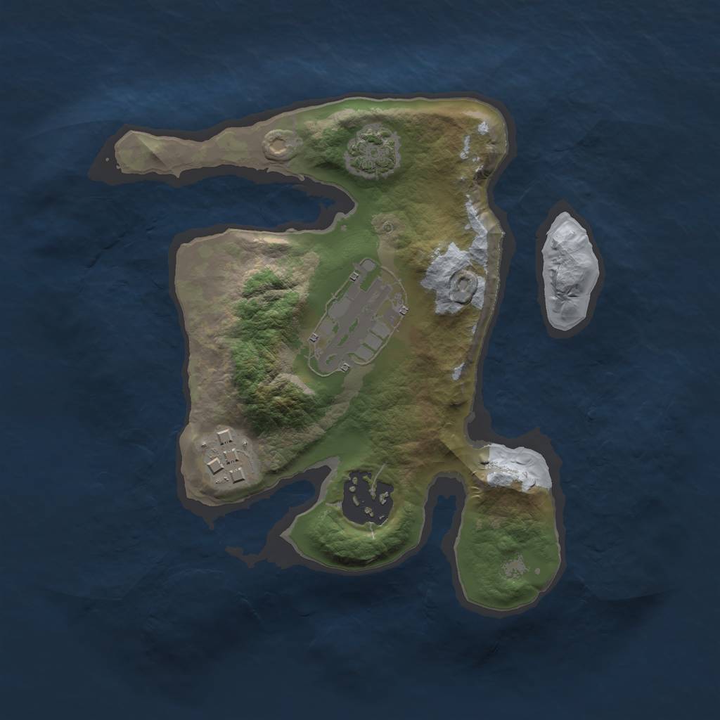 Rust Map: Barren, Size: 2000, Seed: 13337, 6 Monuments