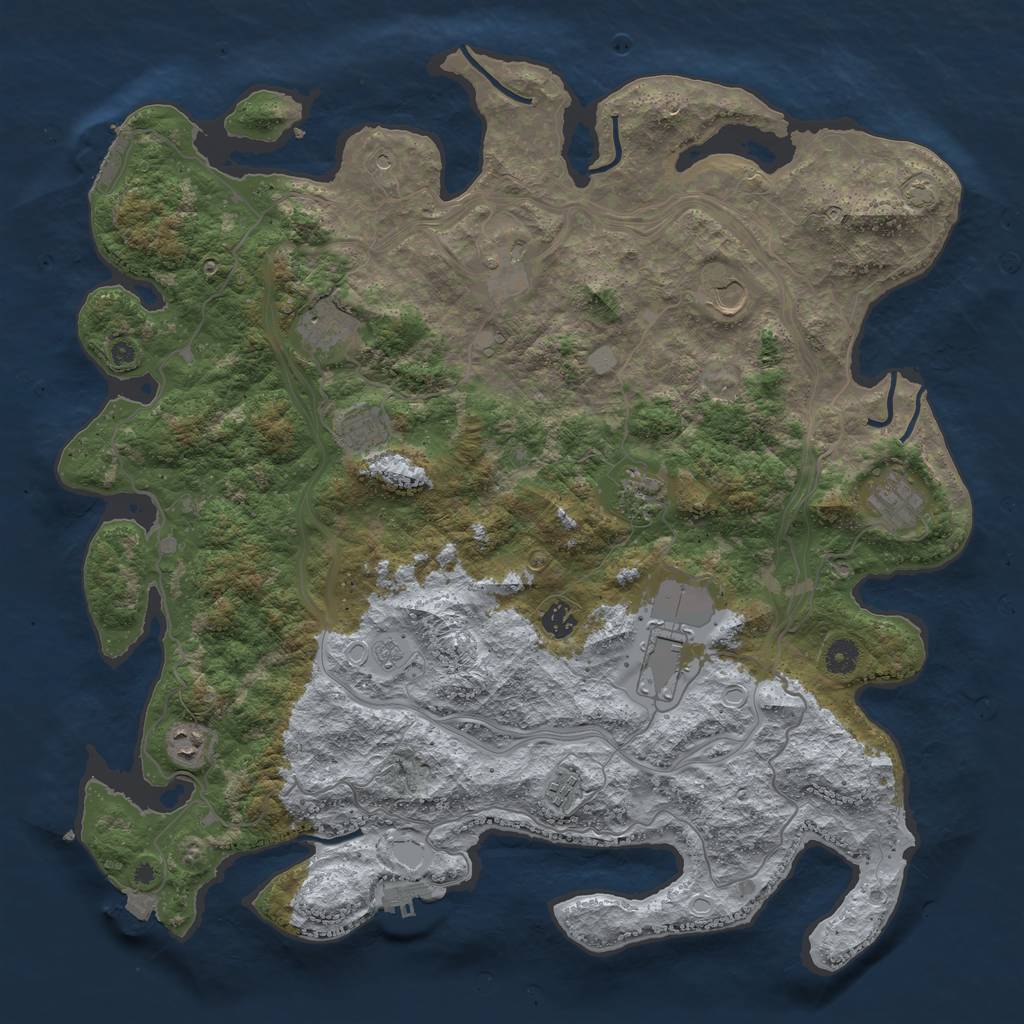 Rust Map: Procedural Map, Size: 4500, Seed: 225668095, 18 Monuments