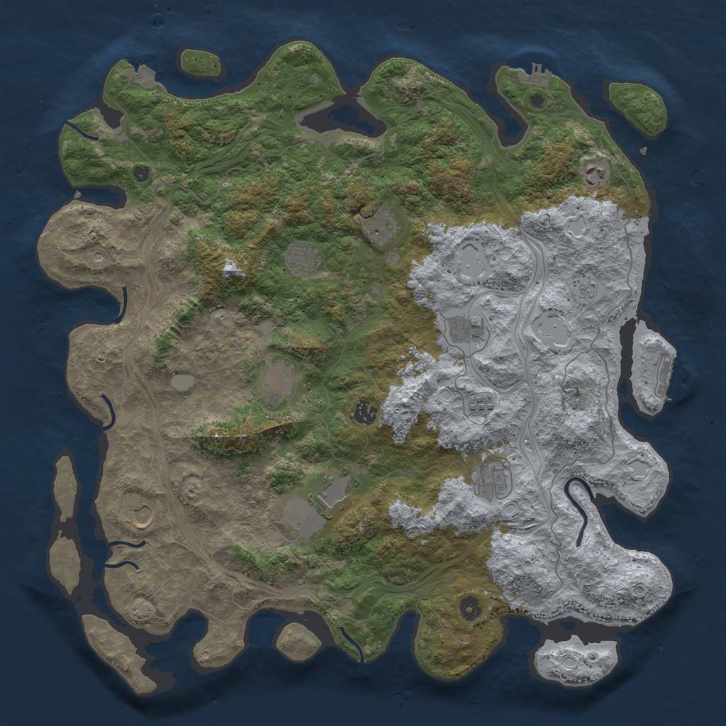 Rust Map: Procedural Map, Size: 4700, Seed: 54657897, 18 Monuments