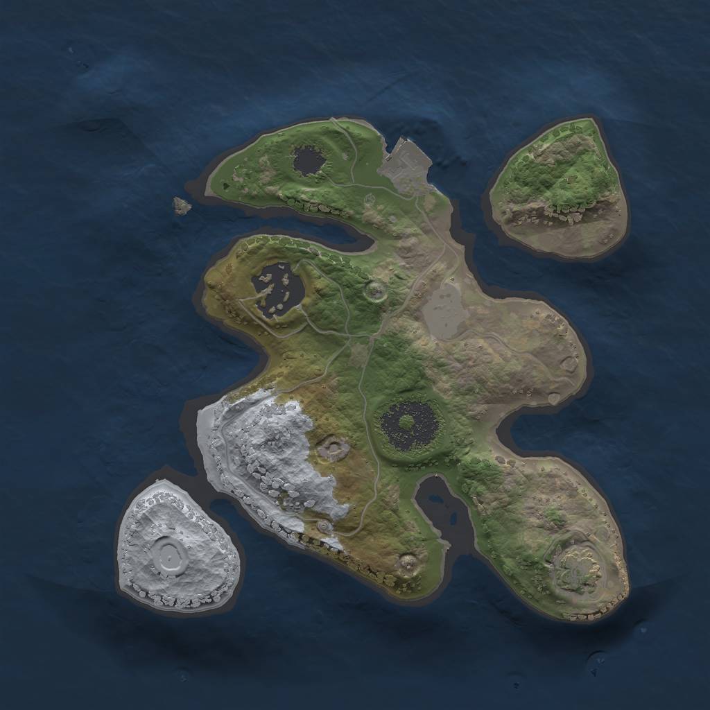 Rust Map: Procedural Map, Size: 2000, Seed: 1256414991, 5 Monuments