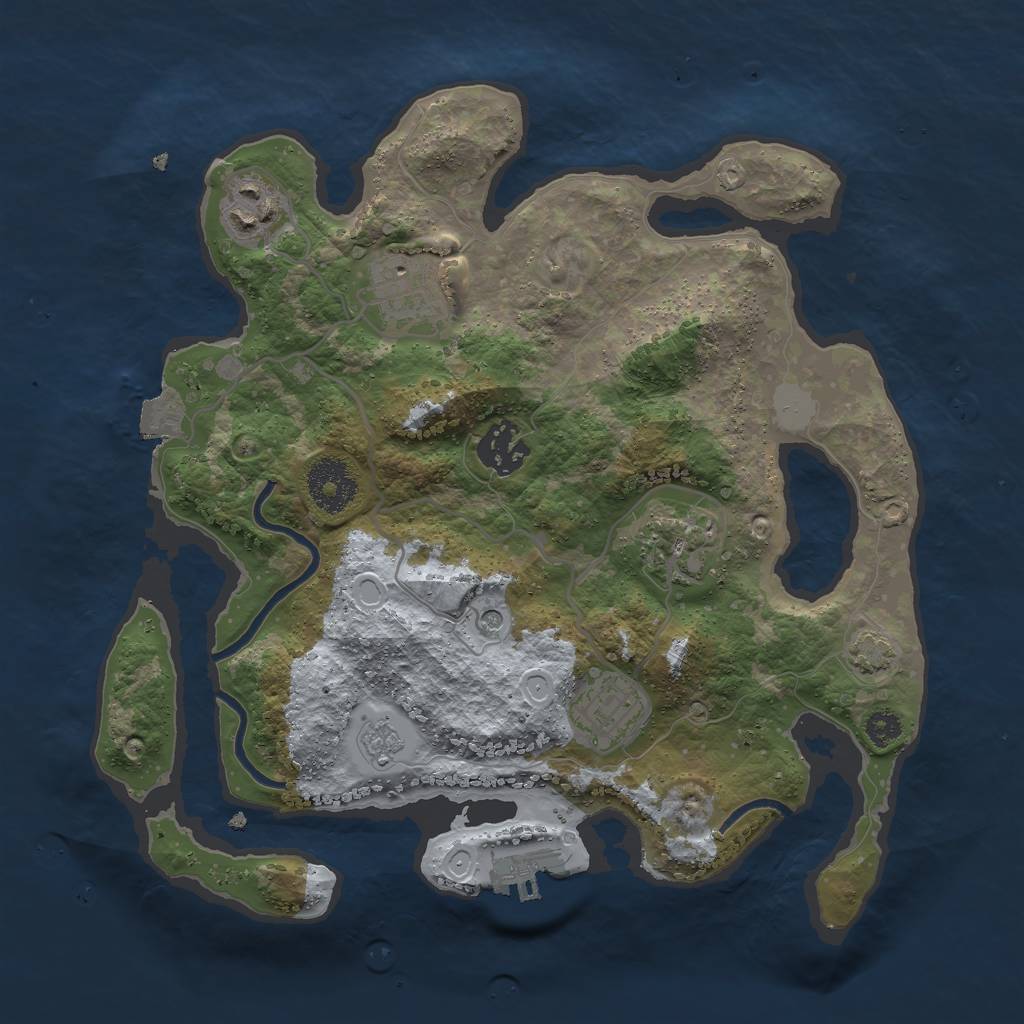 Rust Map: Procedural Map, Size: 3000, Seed: 11480, 12 Monuments