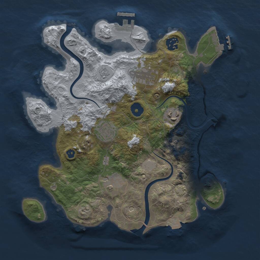 Rust Map: Procedural Map, Size: 3000, Seed: 745039055, 12 Monuments