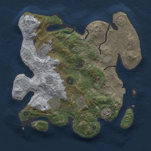 Thumbnail Rust Map: Procedural Map, Size: 3000, Seed: 1593371946, 12 Monuments