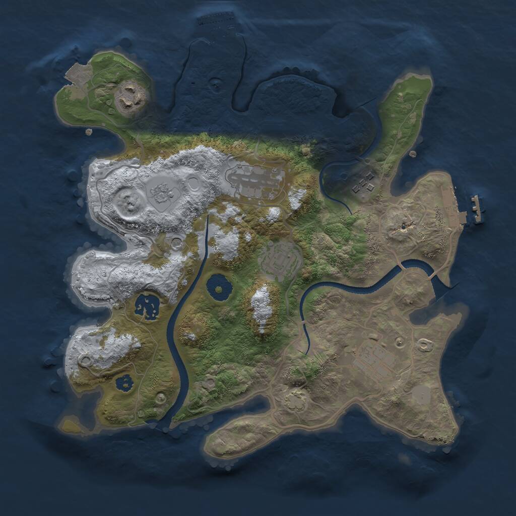 Rust Map: Procedural Map, Size: 3000, Seed: 1118160575, 12 Monuments