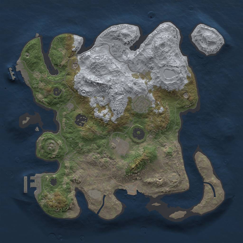 Rust Map: Procedural Map, Size: 3000, Seed: 9064285, 11 Monuments