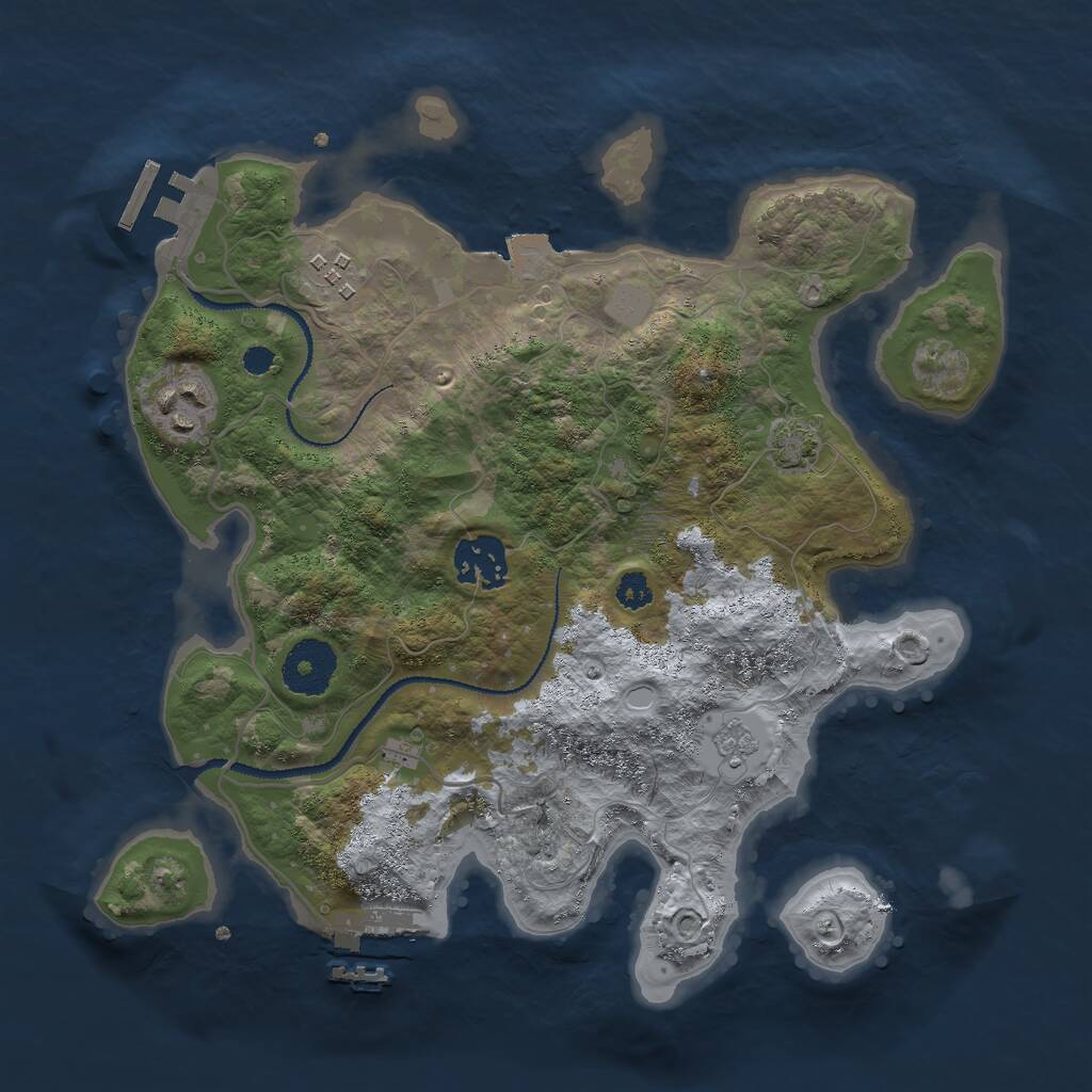 Rust Map: Procedural Map, Size: 3000, Seed: 10915, 8 Monuments