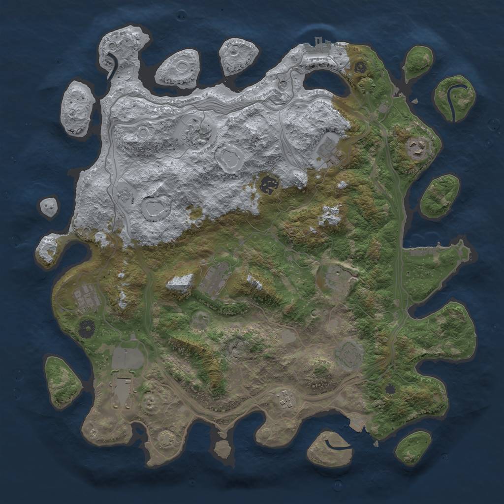 Rust Map: Procedural Map, Size: 4250, Seed: 644806690, 18 Monuments