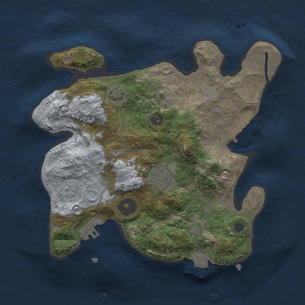 Rust Map: Procedural Map, Size: 2526, Seed: 123456, 9 Monuments