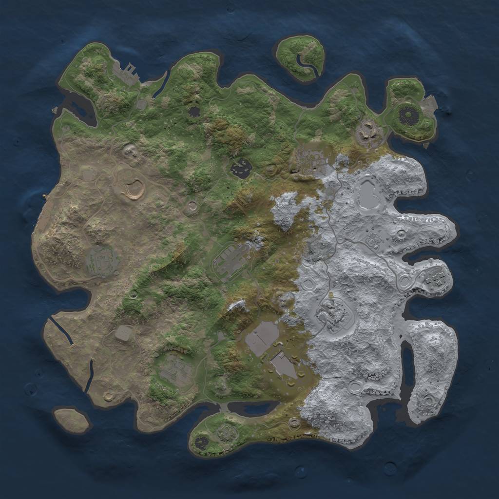 Rust Map: Procedural Map, Size: 3750, Seed: 47381831, 18 Monuments