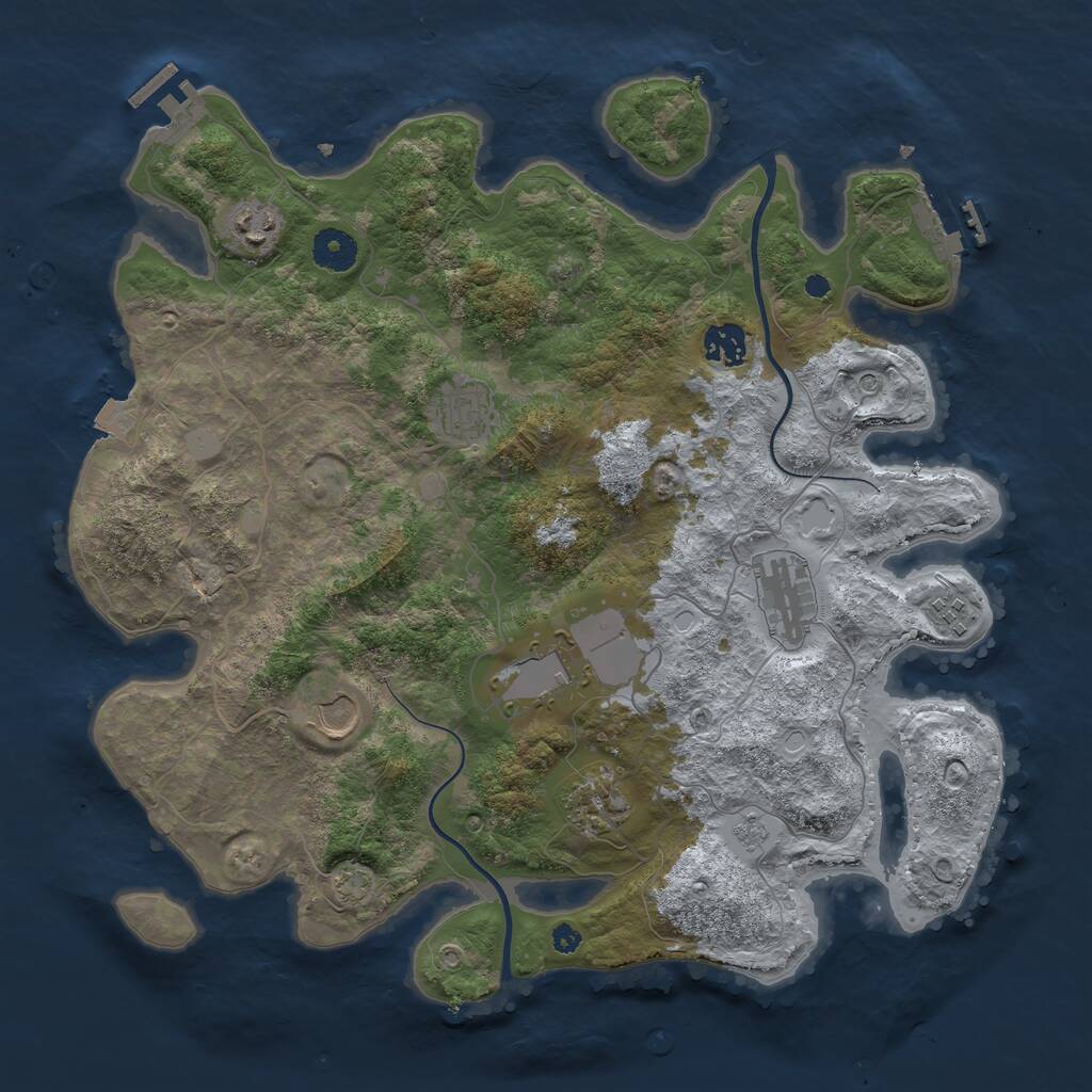 Rust Map: Procedural Map, Size: 3750, Seed: 47381831, 14 Monuments
