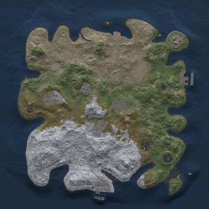 Thumbnail Rust Map: Procedural Map, Size: 3300, Seed: 1723251566, 13 Monuments