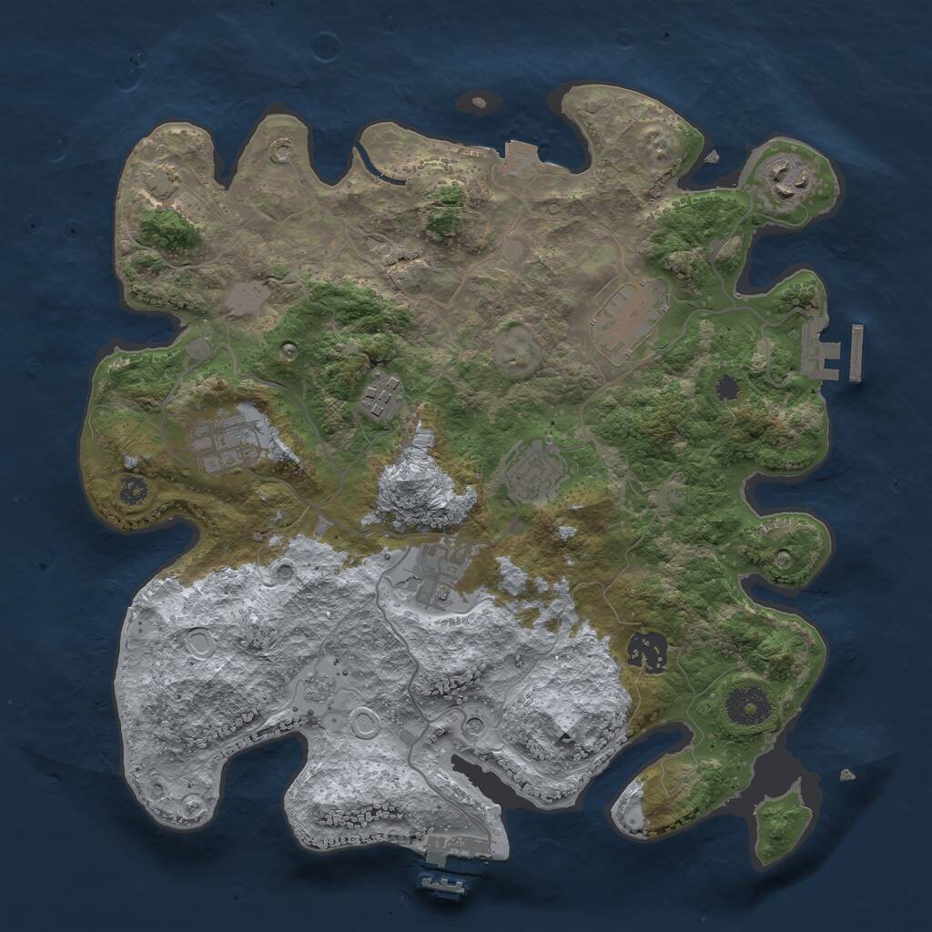 Rust Map: Procedural Map, Size: 3300, Seed: 1723251566, 13 Monuments