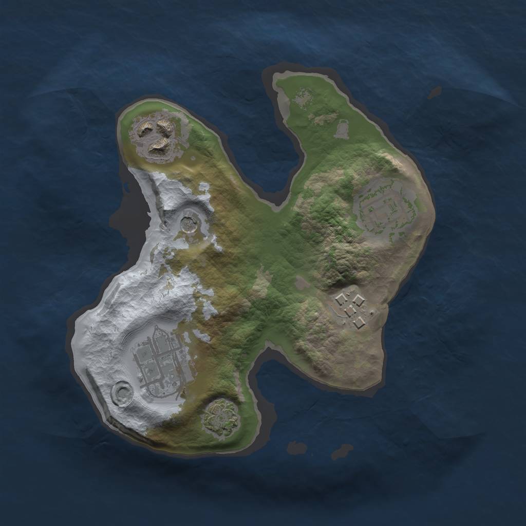 Rust Map: Barren, Size: 2000, Seed: 1000, 8 Monuments