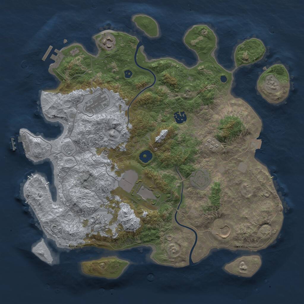 Rust Map: Procedural Map, Size: 3700, Seed: 1756638720, 14 Monuments