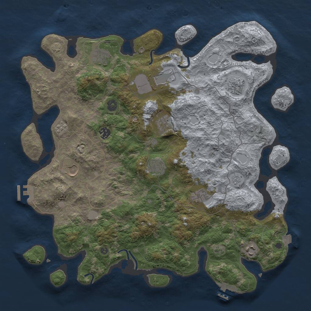 Rust Map: Procedural Map, Size: 4100, Seed: 174523802, 16 Monuments