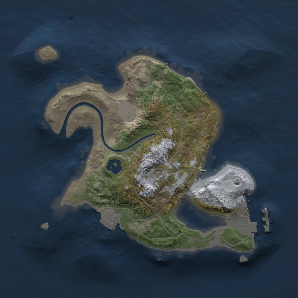 Rust Map: Procedural Map, Size: 2000, Seed: 1813941462, 3 Monuments