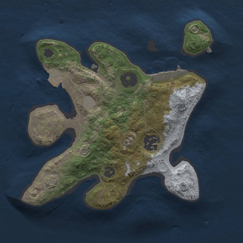Rust Map: Procedural Map, Size: 2225, Seed: 8945, 6 Monuments