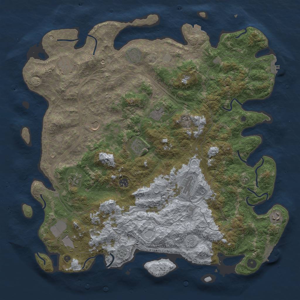 Rust Map: Procedural Map, Size: 4800, Seed: 1741403598, 19 Monuments