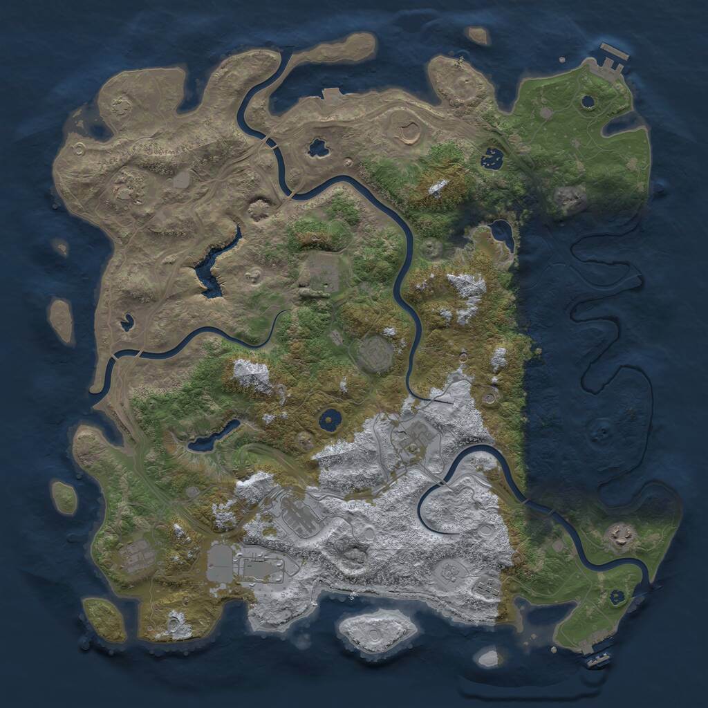 Rust Map: Procedural Map, Size: 4800, Seed: 1741403598, 17 Monuments