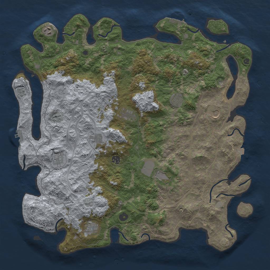 Rust Map: Procedural Map, Size: 4700, Seed: 999666999, 18 Monuments