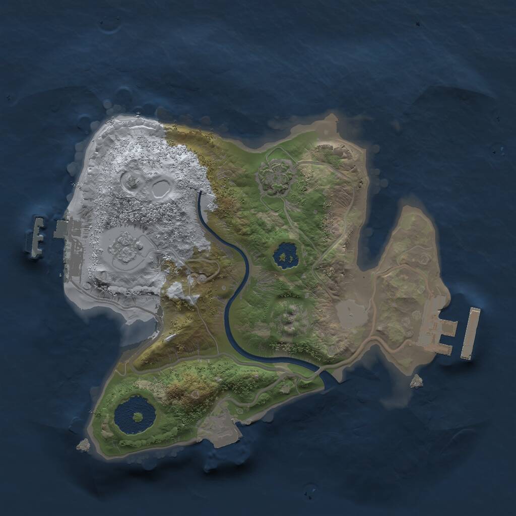 Rust Map: Procedural Map, Size: 2000, Seed: 117393840, 5 Monuments