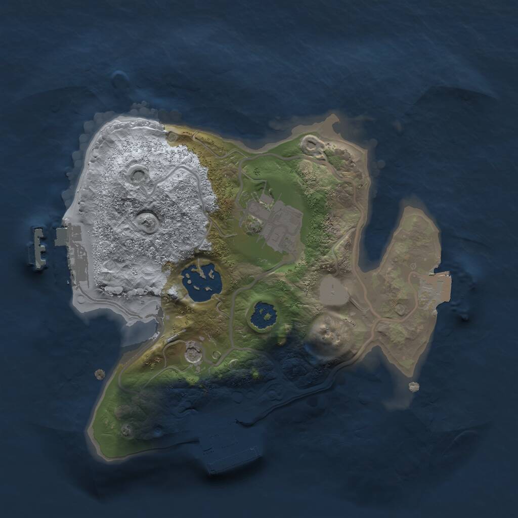 Rust Map: Procedural Map, Size: 2000, Seed: 117393840, 6 Monuments