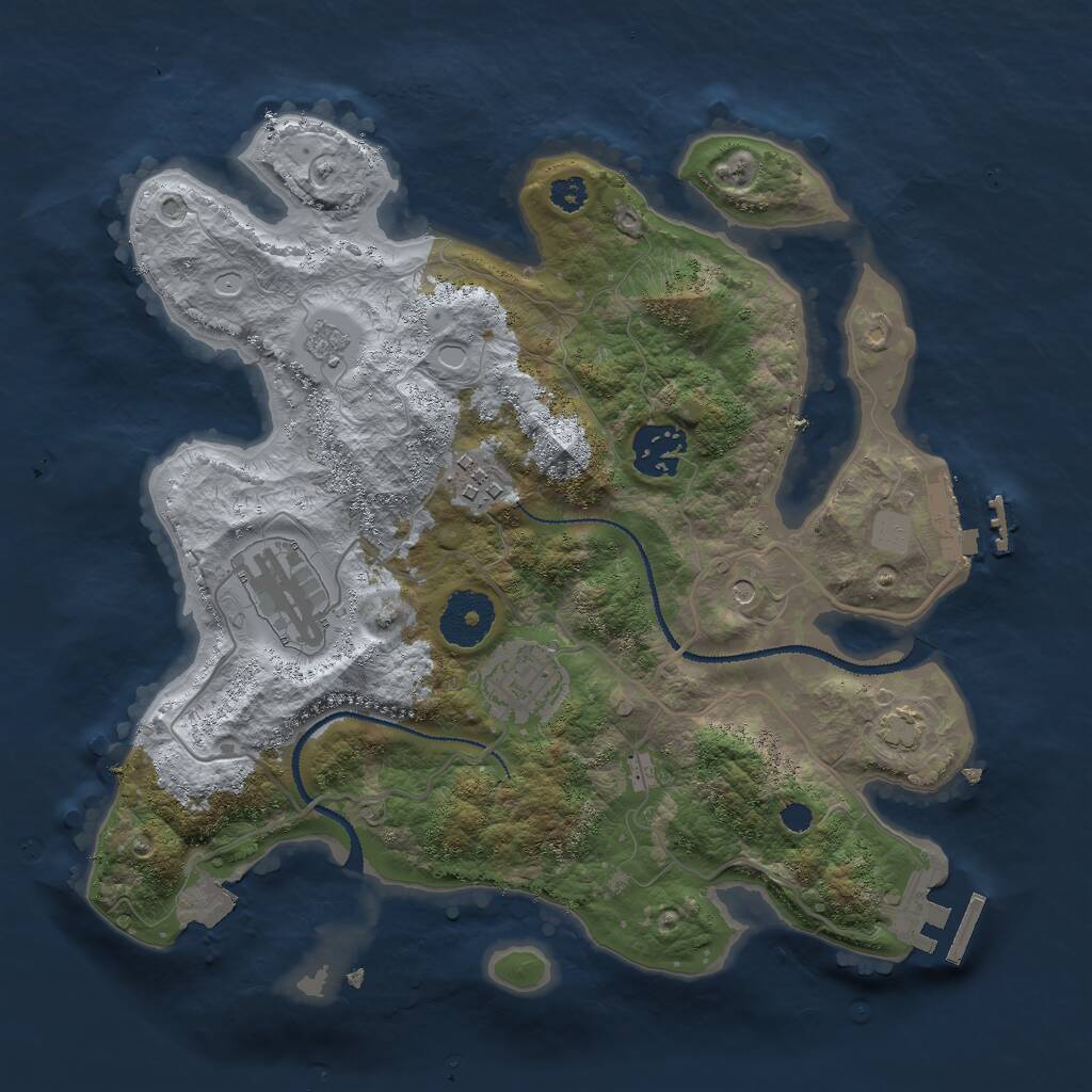 Rust Map: Procedural Map, Size: 3000, Seed: 439914845, 10 Monuments