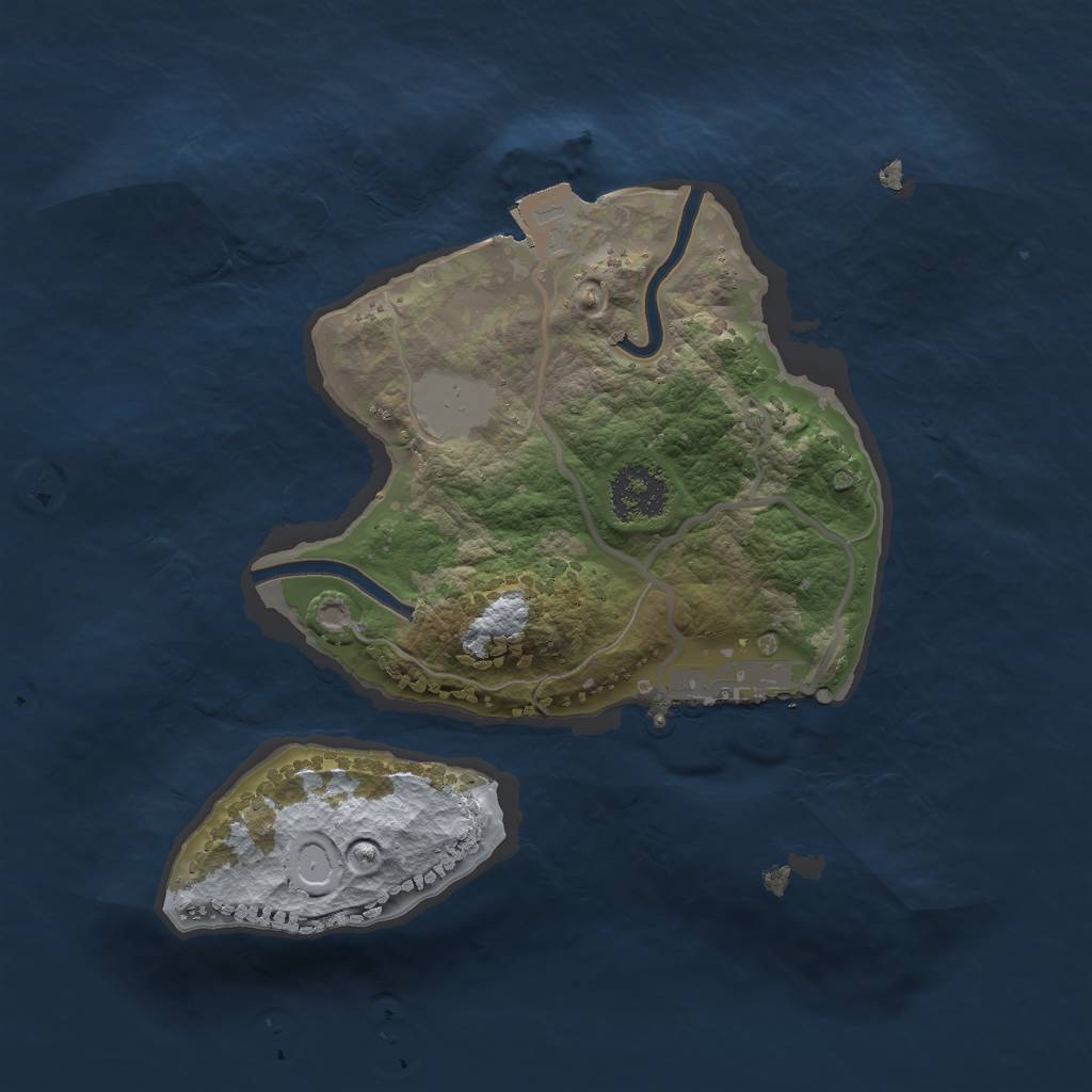 Rust Map: Procedural Map, Size: 1950, Seed: 952132111, 4 Monuments