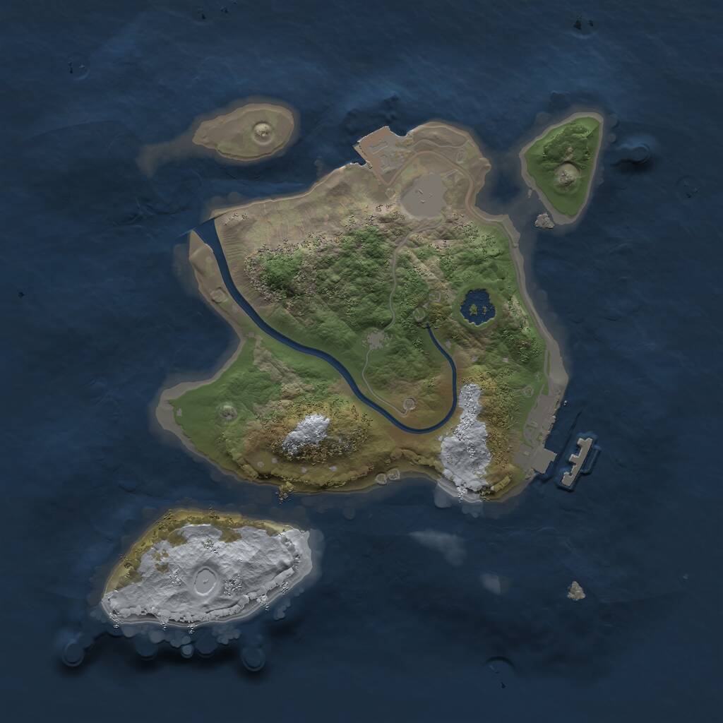 Rust Map: Procedural Map, Size: 2100, Seed: 952132111, 2 Monuments