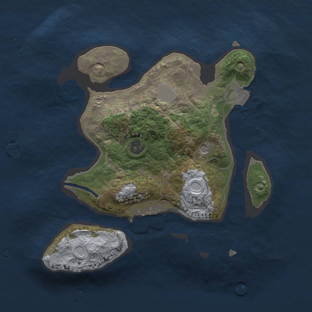 Rust Map: Procedural Map, Size: 2200, Seed: 952132111, 5 Monuments