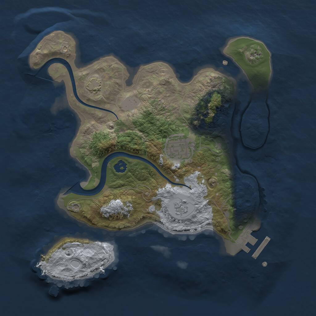 Rust Map: Procedural Map, Size: 2500, Seed: 952132111, 5 Monuments