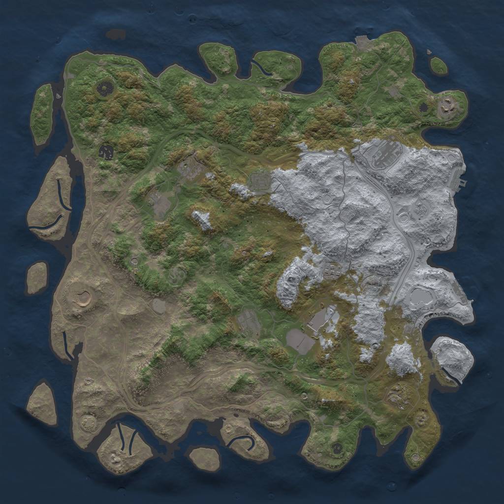 Rust Map: Procedural Map, Size: 4800, Seed: 758633, 19 Monuments
