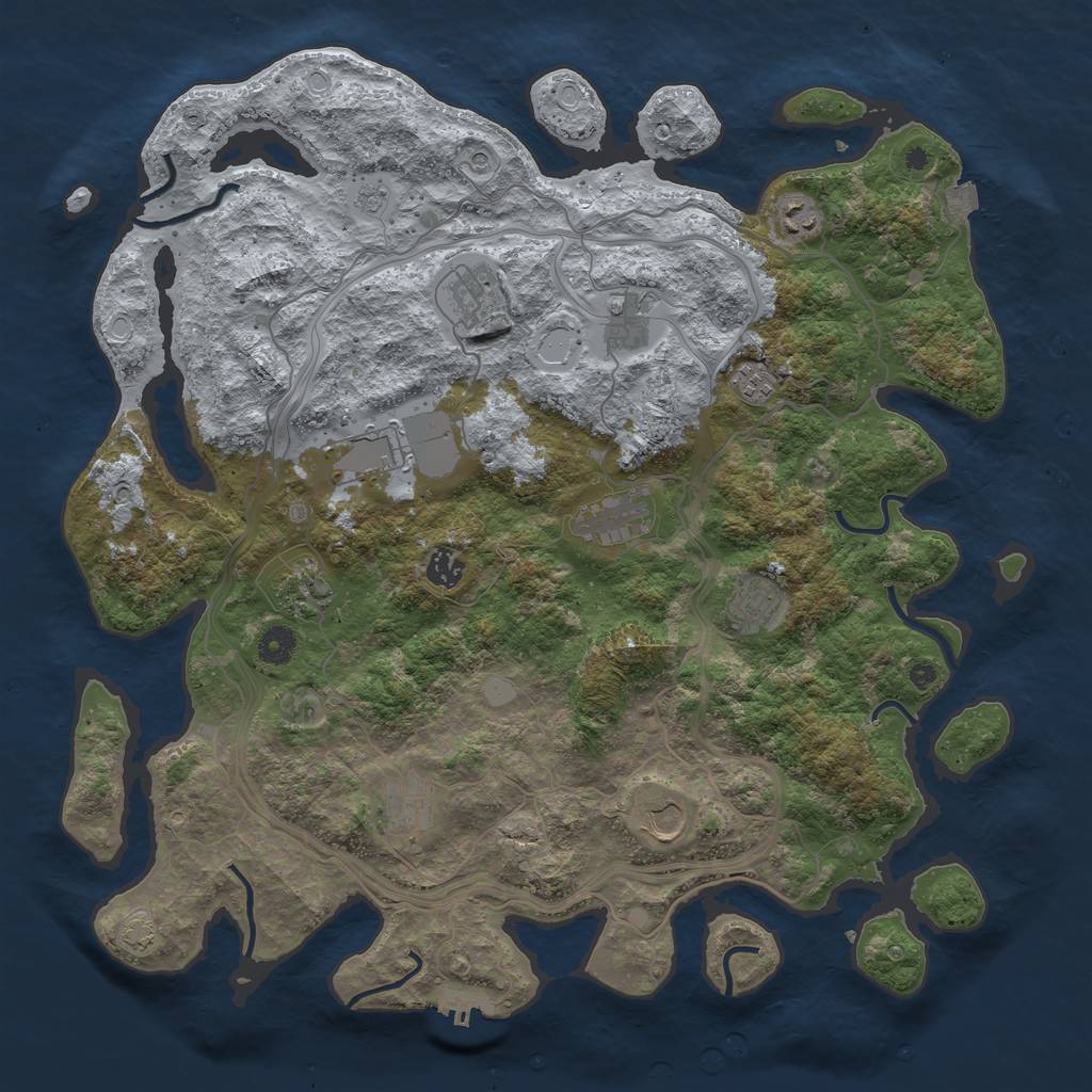 Rust Map: Procedural Map, Size: 4300, Seed: 63247700, 18 Monuments