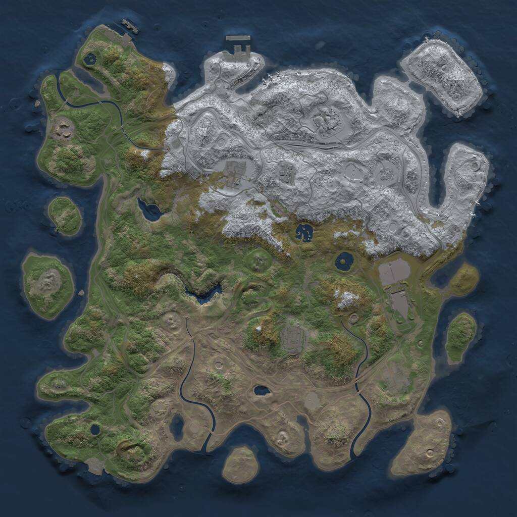 Rust Map: Procedural Map, Size: 4250, Seed: 19898, 14 Monuments