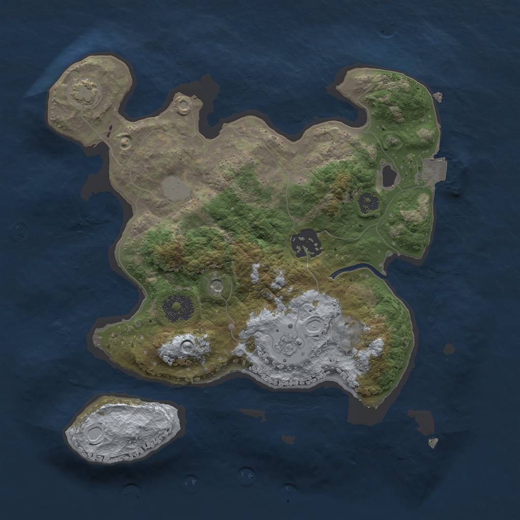 Rust Map: Procedural Map, Size: 2600, Seed: 952132111, 7 Monuments
