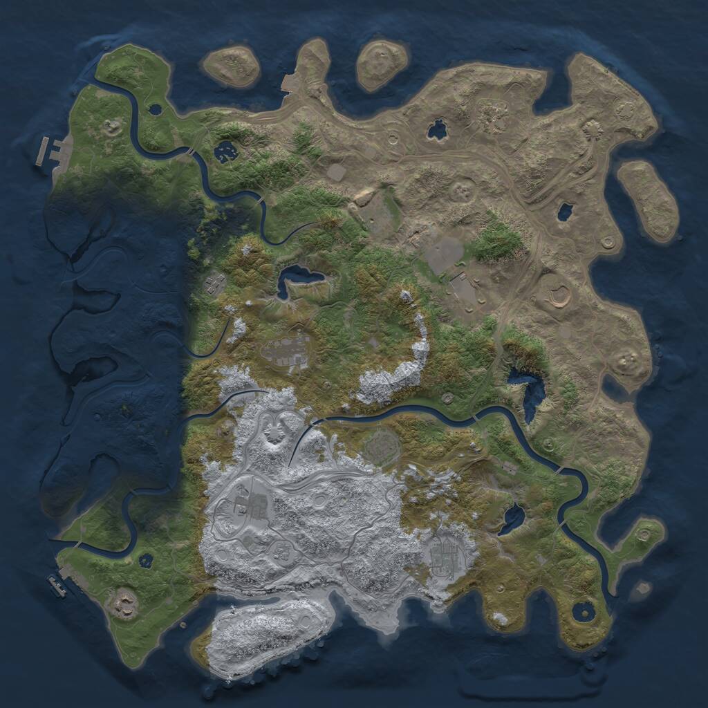 Rust Map: Procedural Map, Size: 4800, Seed: 867136723, 17 Monuments