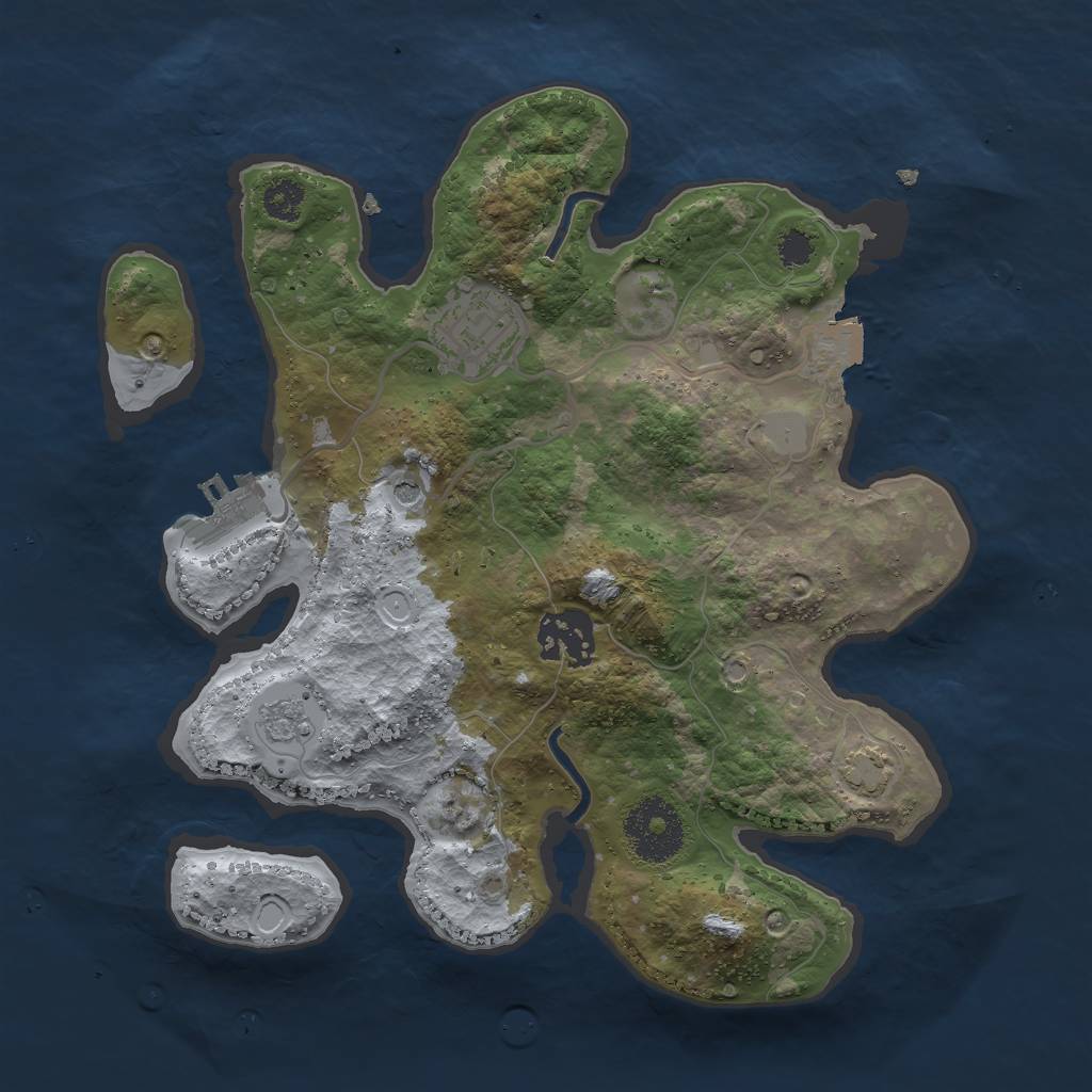 Rust Map: Procedural Map, Size: 2700, Seed: 1681997216, 9 Monuments
