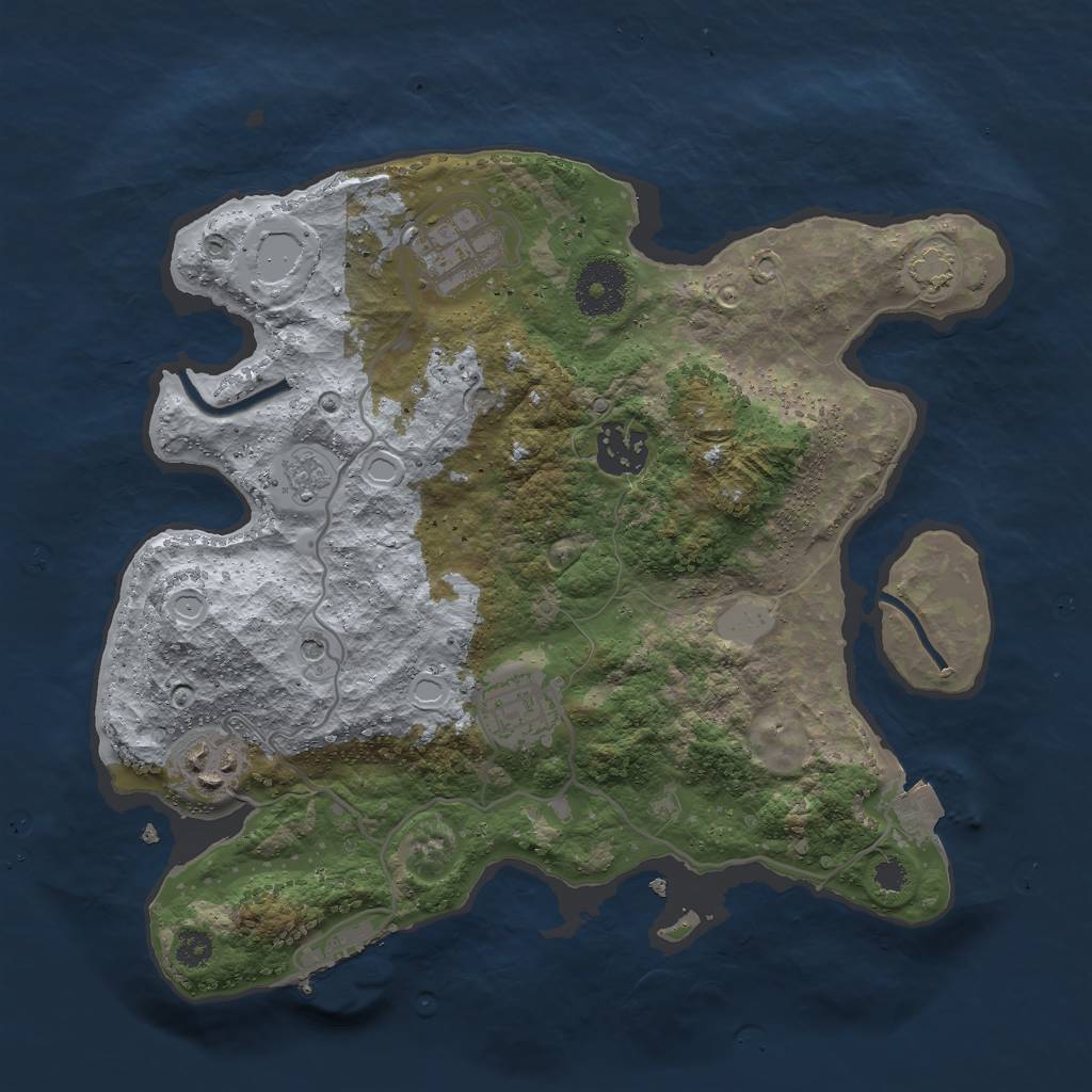 Rust Map: Procedural Map, Size: 3000, Seed: 117393840, 11 Monuments