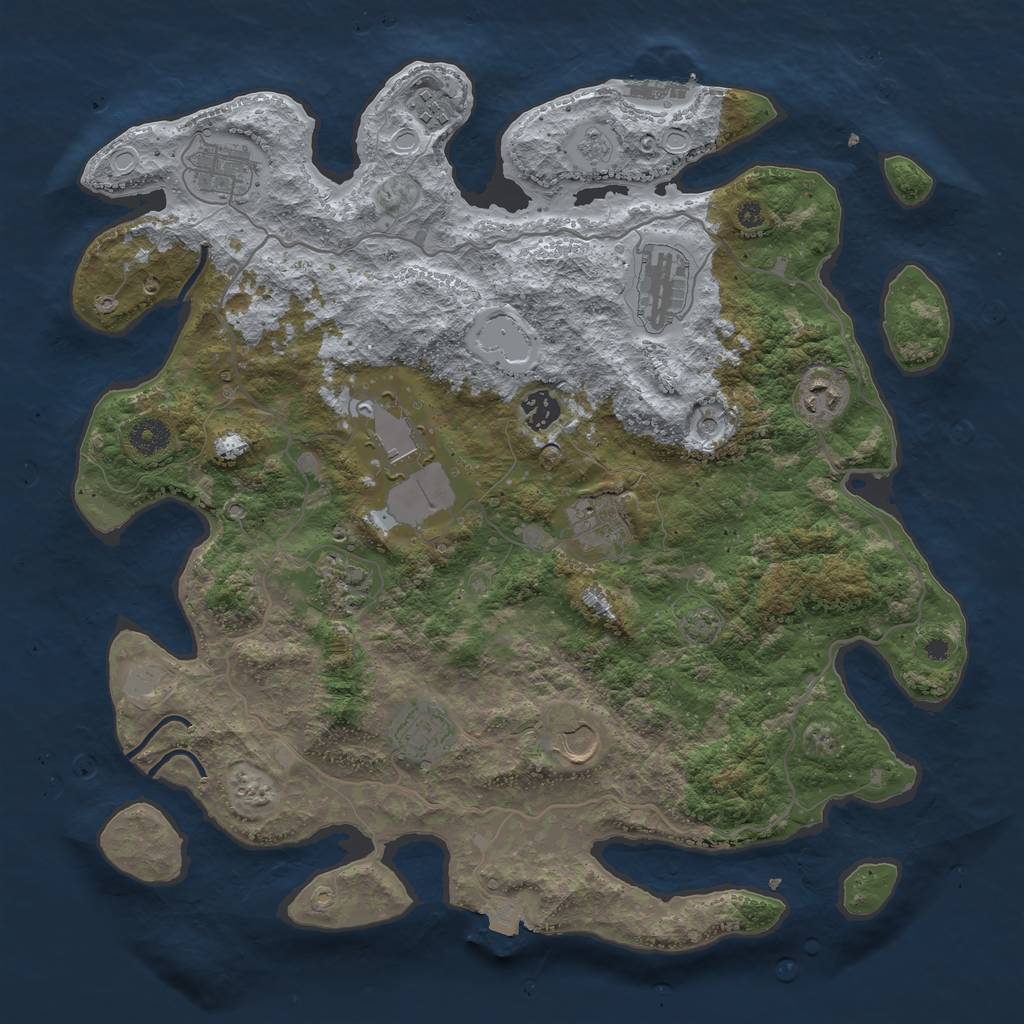 Rust Map: Procedural Map, Size: 4000, Seed: 16042023, 17 Monuments