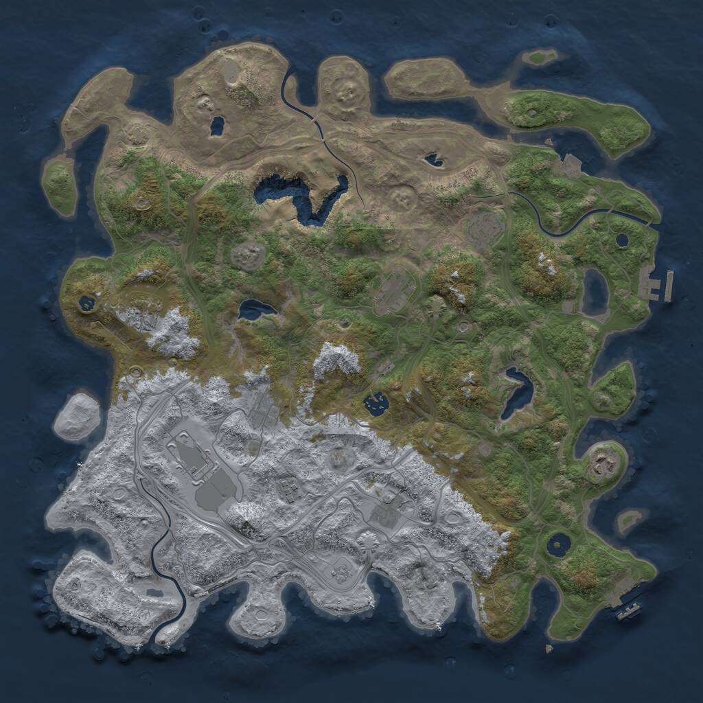 Rust Map: Procedural Map, Size: 4500, Seed: 5497265, 15 Monuments