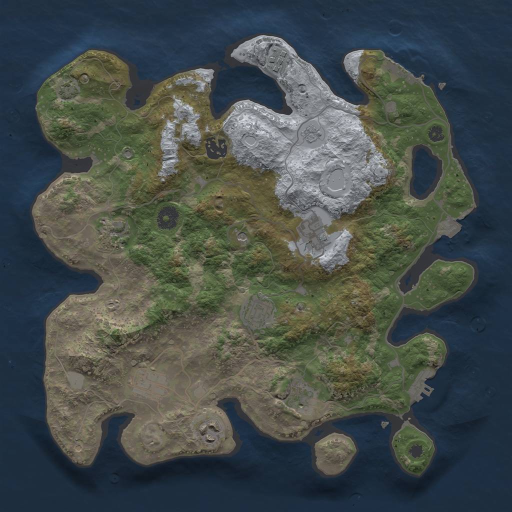 Rust Map: Procedural Map, Size: 3400, Seed: 7441125, 16 Monuments