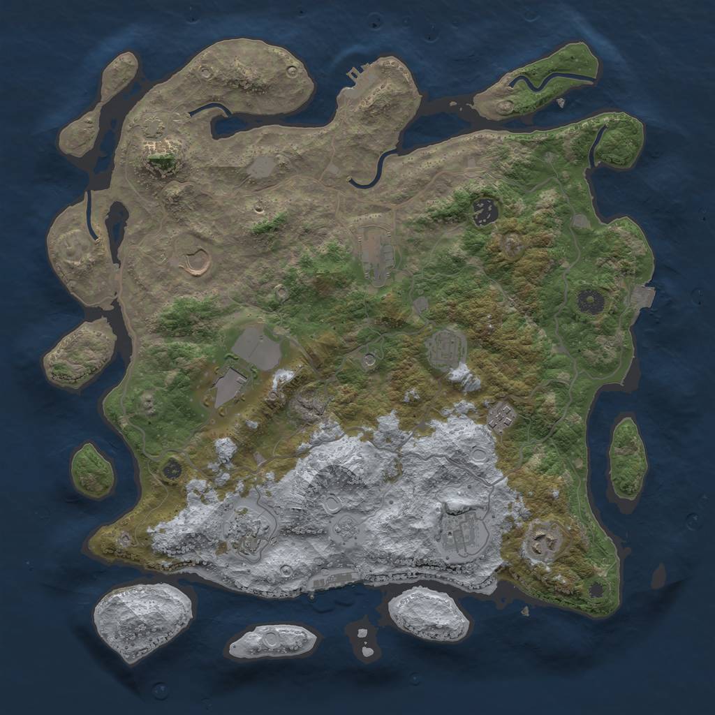 Rust Map: Procedural Map, Size: 4000, Seed: 478772773, 17 Monuments