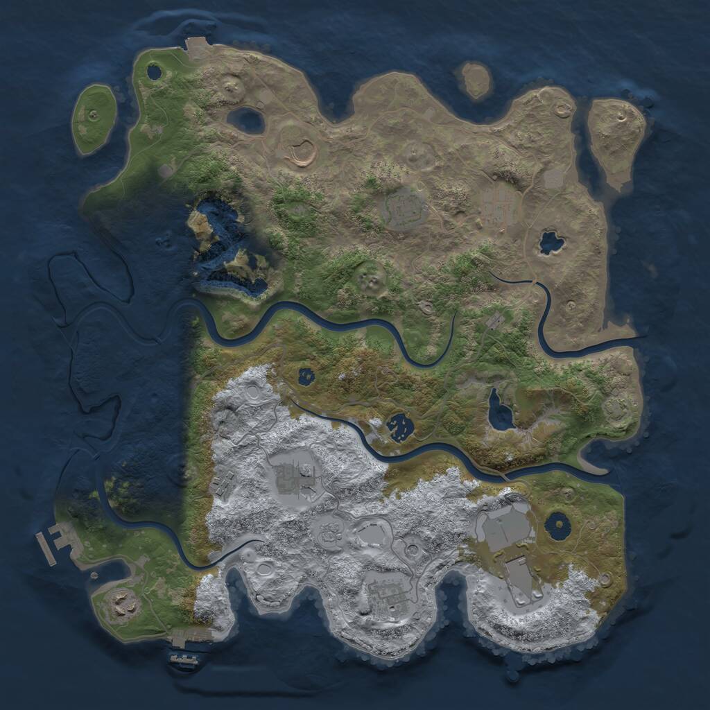 Rust Map: Procedural Map, Size: 4000, Seed: 1948386154, 15 Monuments