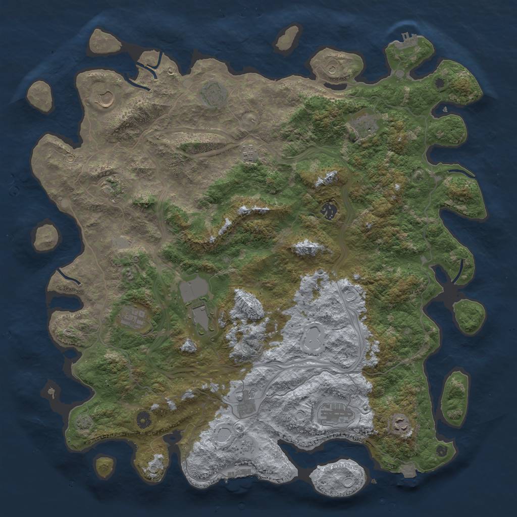Rust Map: Procedural Map, Size: 4800, Seed: 1329636781, 19 Monuments